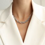 color: P1006-Heavy Craft Twist Necklace Steel Color