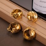 French Elegant Simple and Cool Earrings Personality Multi-Layer Line Twist Woven Design Stainless Steel U-Shaped Ear Clip