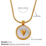 color: XL794WEG White Shell Gold Necklace