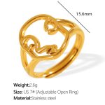 color: JZ101 US Size 7# Adjustable Gold Ring