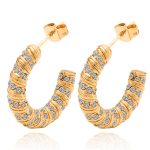 color: Gold White Rhinestone MS-238