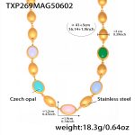 color: TXP269-Gold Mixed Colors Opal Necklace 41+5cm