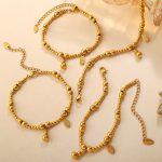 New Chinese Style National Fashion Ancient Style All-Match Gourd Bracelet Stainless Steel Exquisite Light Luxury round Beads
