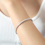 color: E048-White Zircon Steel Color Bracelet