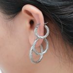 color: Plum Blossom Wire Earrings Steel Color Set