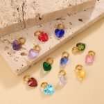 Light Luxury Versatile Multi-Color Loving Heart Zircon Pendant Colorful DIY Bracelet Necklace Earrings Ornament Accessories