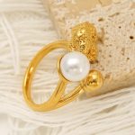 Pearl-Inlaid High-End All-Match Ring Women's Personality Retro Cold Index Finger Ring