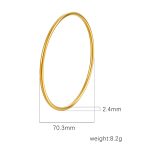 color: Size 9 Round 2.5 Inner Diameter 65 Bangle Gold