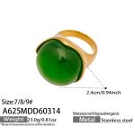 color: A625-Green Color Cat's Eye Stone Ring / size: US 7