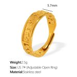 color: JZ93 US Size 7# Adjustable Gold Ring