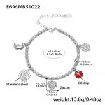 color: E696-Steel Color Bracelet 16+5cm