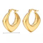 color: Rhombus Hollow Earrings Gold MS-016