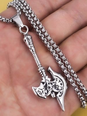 Shangxin Hot Blood Surrounding the Game Purgatory Axe Weapon Model Stainless Steel Necklace for Men Ornament