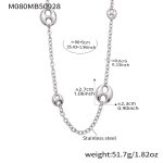 color: M080-Steel Color Coffee Bean Sweater Chain 90+5cm