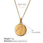 color: XL444WEG4 Taurus Gold Necklace