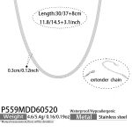 color: P559-Steel Color Necklace -37+8cm