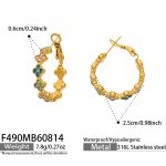 color: F490-Colorful Zircon Gold Earrings