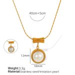 color: XL274 White + Gray Double-sided Gold Necklace