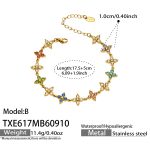 color: TXE617-B Style Multicolor Zircon Gold Bracelet -17.5+5cm