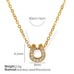 color: XL216 White Rhinestone Gold Necklace