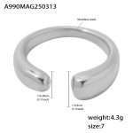 color: A990-Steel Color Ring / size: US 7