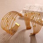Retro Multi-Layer Twist String Steel Bead Bracelet Design Personalized Opening Bracelet