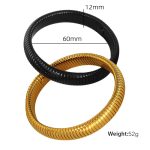 color: SZ28 Double Ring Gold-Black Bangle