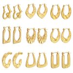 Stainless Steel Earrings Simple Women's 18K Gold Plating High-Grade Light Luxury Earrings