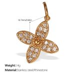 color: PJ502WEG White Rhinestone Gold Pendant