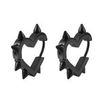 color: Heart Pointed Cone Ear Cuff Black MS-086