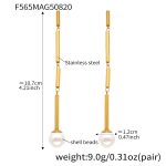 color: F565-Gold Bamboo Joint Earrings