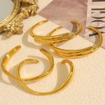Open-Ended Bracelet 18K Gold Plating Personality Design Bracelet Retro Commuter's All-Matching Women