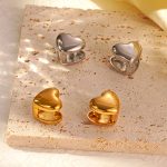 Stainless Steel Double-Sided Love Ear Clip Women's Simple Glossy Design Earrings