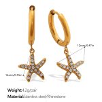color: EH1268WEG White Rhinestone Earrings
