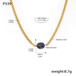 color: P539-Colorful Necklace -34+5cm