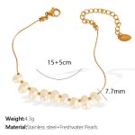 color: SL83 Freshwater Pearl Gold Bracelet