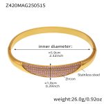 color: Z420-Gold Pink Zircon Bangle