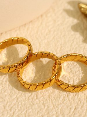 French Style Cold Light Luxury Geometric Woven Pattern Simple Bracelet Ring Advanced Stainless Steel Index Finger Ring