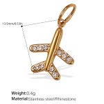 color: PJ475WEG White Rhinestone Gold Pendant
