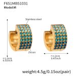 color: F651-Blue Color Zircon Earrings -Medium