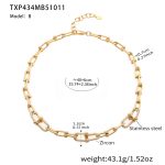 color: TXP434-B Gold Zircon Necklace 40+6cm