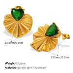 color: EH693GNG Green Glass Gold Earrings