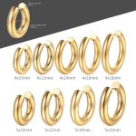 Stainless Steel Ear Clip Unisex Thickened Ear Ring All-Match 18K Gold Plating Earrings