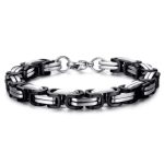 color: 8mm Two-tone Black / size: 17cm Bracelet