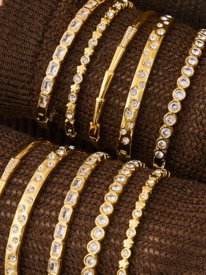 INS Stainless Steel 5A Zircon Bracelet 18K Gold Full Diamond Bracelet High Class Elegant Bracelet for Women