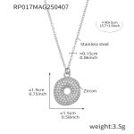 color: RP017-O Letter Steel Color Necklace 40+5cm
