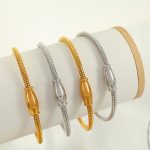 Personalized Stainless Steel Gold-Plated Spring Snake Chain Bracelet Advanced Magnetic Suction Elastic Bracelet