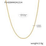 color: P1428-Gold Round Bead Necklace