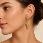Horus Eye Earrings from the African Continent, Gold-Colored Stainless Steel Ornament