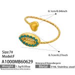 color: A1000-Blue Zircon Shell Open Ring -F